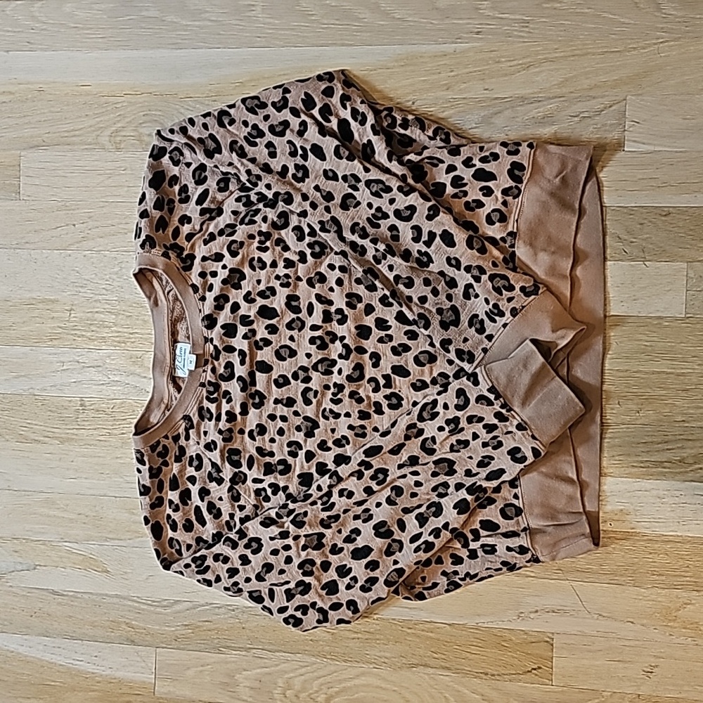 Jcrew cheeta print sweatshirt
